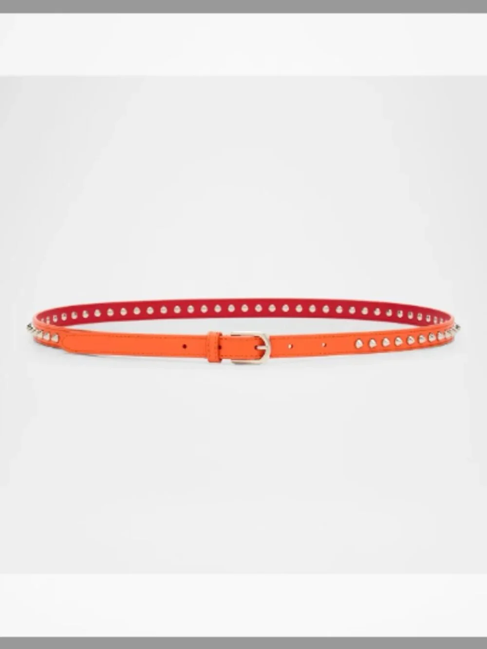 Christian Louboutin NWT Cabata Paris Spike Skinny Belt in Calf Leather ($490)